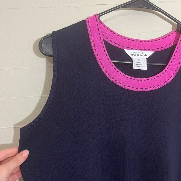 Misook Exclusively Ribbed Sleeveless Blouse SZ M - Picture 3 of 4